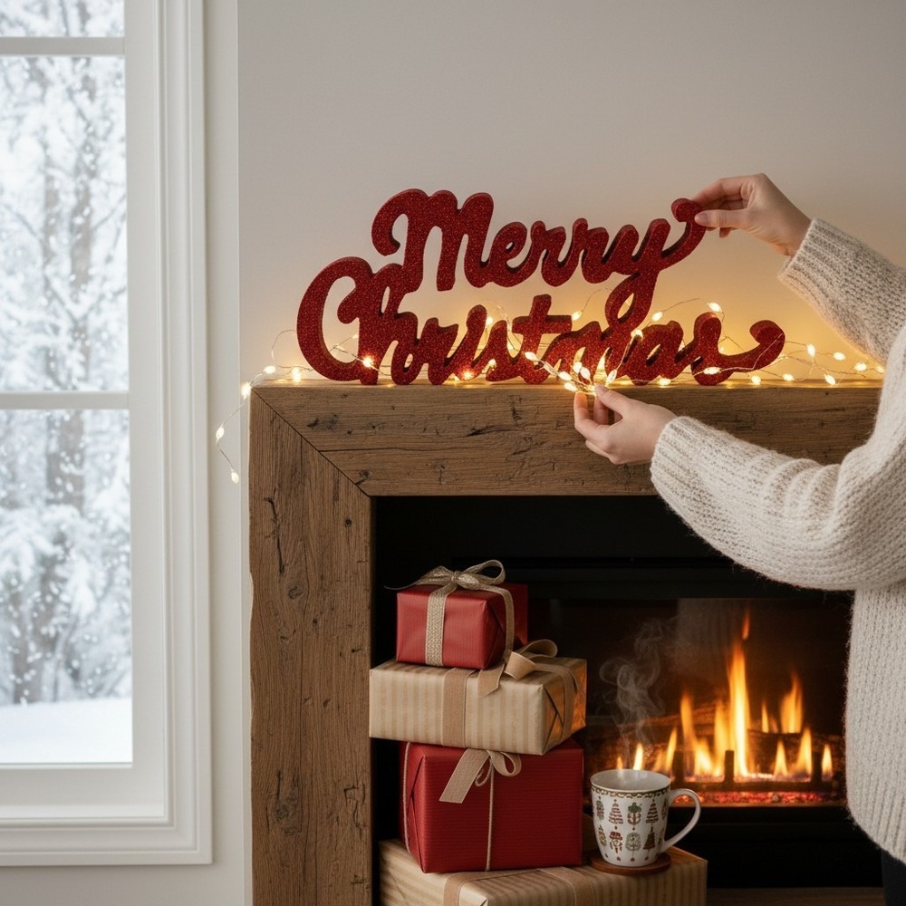 Target Tabletop Decor Red NWT Glitter Merry Christmas Sign